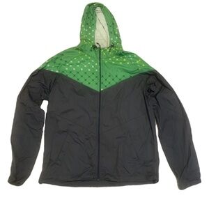 Hurley Men's Green & Grey Color Block Windbreaker Jacket - Size XL